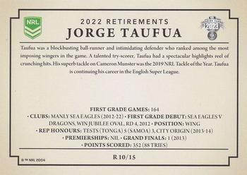 2023 NRL Traders Titanium - Retirements #R10 Jorge Taufua Back